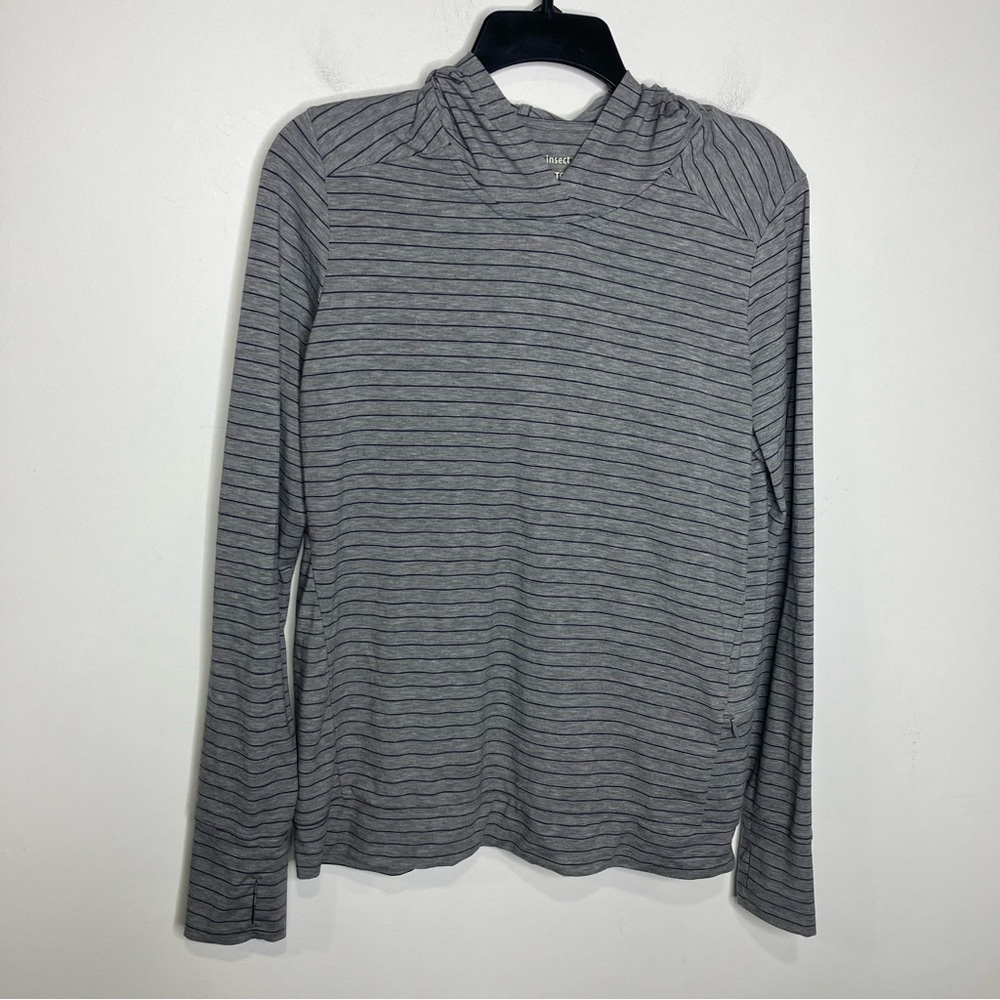 Toad & Co insect shield striped hooded long sleeve tee‎ size small